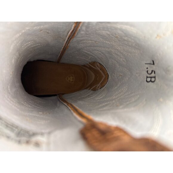 Ariat Womens Heritage Western R Toe Boots Russet Rebel Leather Size 7.5 B - Picture 7 of 12